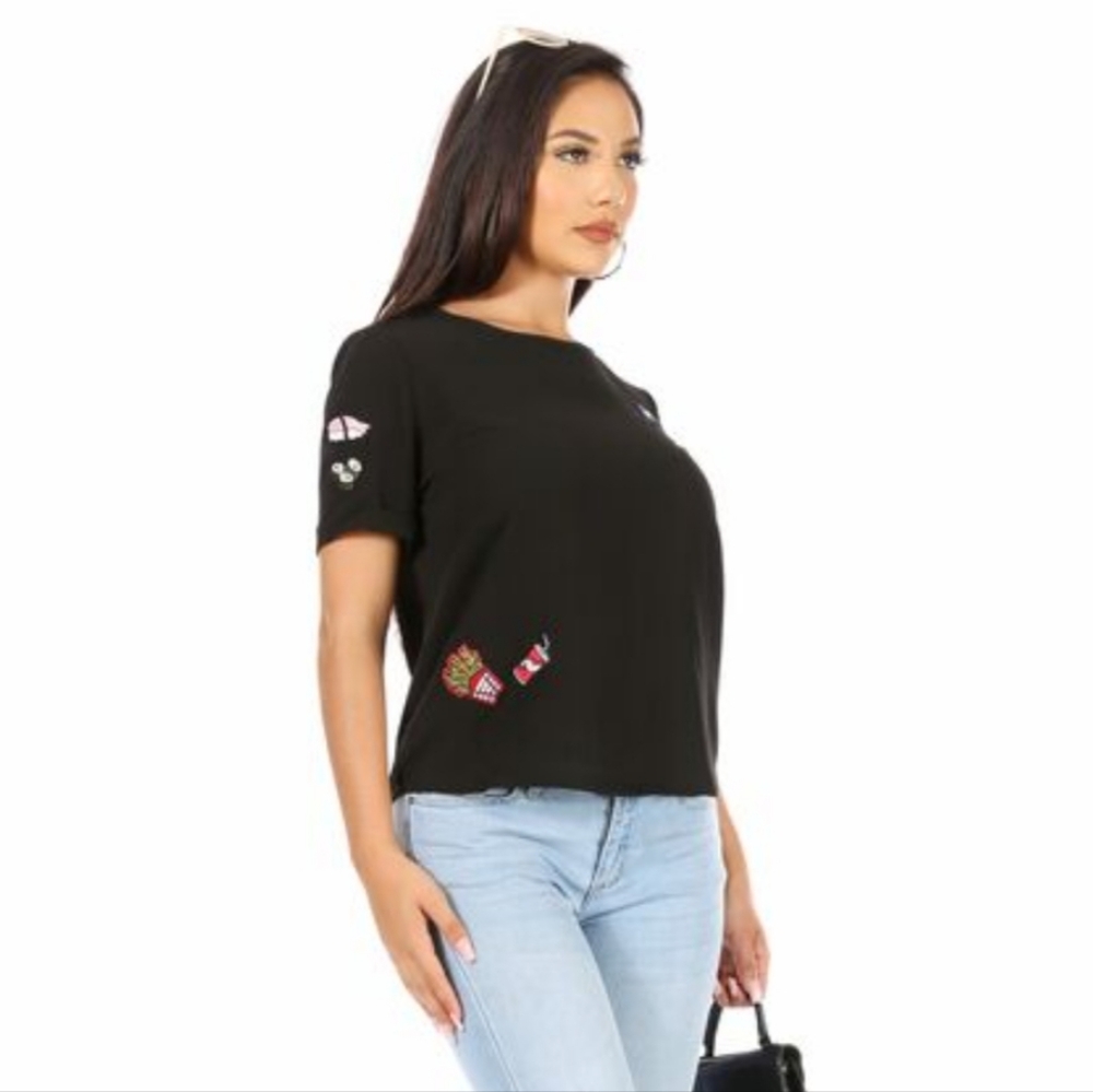 🌼Black Patched Blouse🌼